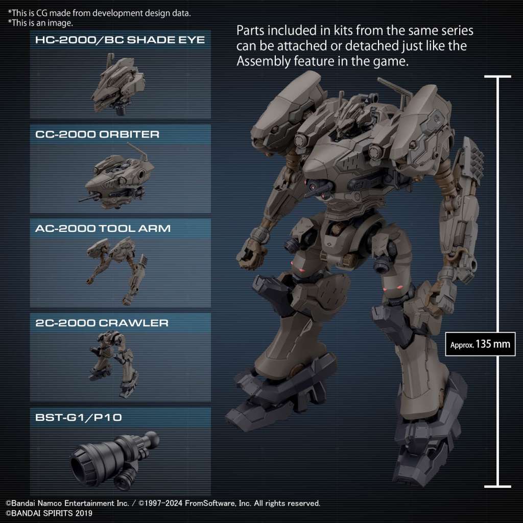 Model Kit 30MM - Armored Core VI RAD CC-2000 Orbiter Nightfall