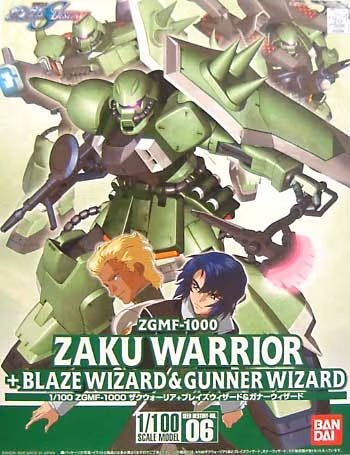 Gunpla NG 1/100 Zaku Warrior + Blaze Wizard & Gunner Wizard - MEKA NEKO