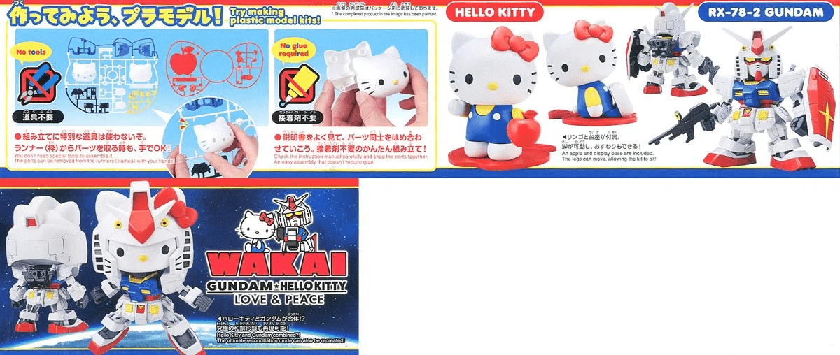 Gunpla SD Hello Kitty / RX 78 - 2 Gundam - MEKA NEKO