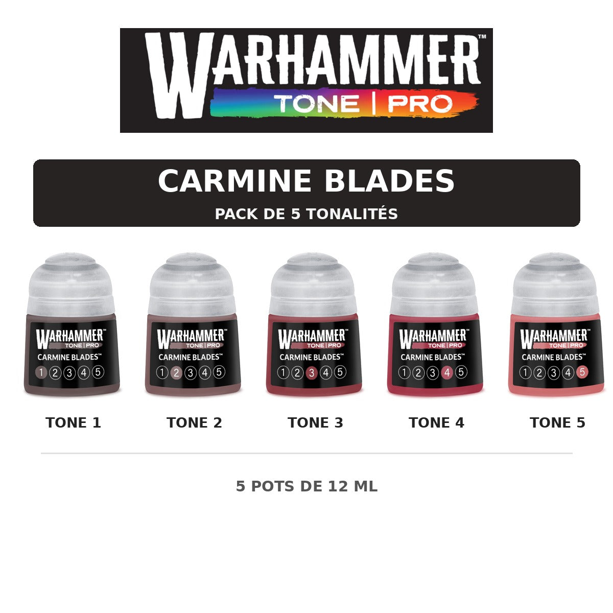 Pack Warhammer Tone Pro Carmine Blades - 5 tonalités