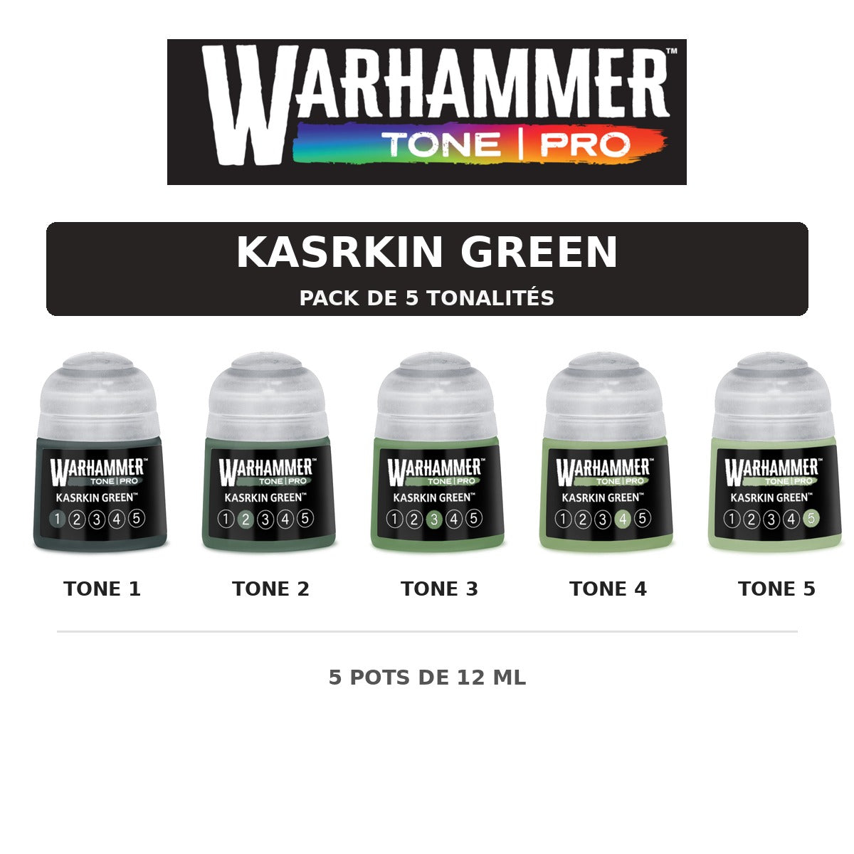 Pack Warhammer Tone Pro Kasrkin Green - 5 tonalités