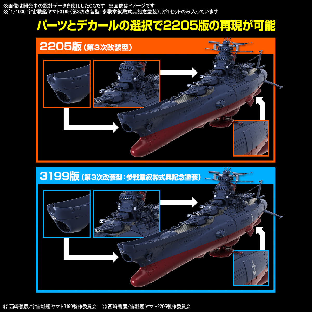 Model Kit 1/1000 Yamato Space Battleship