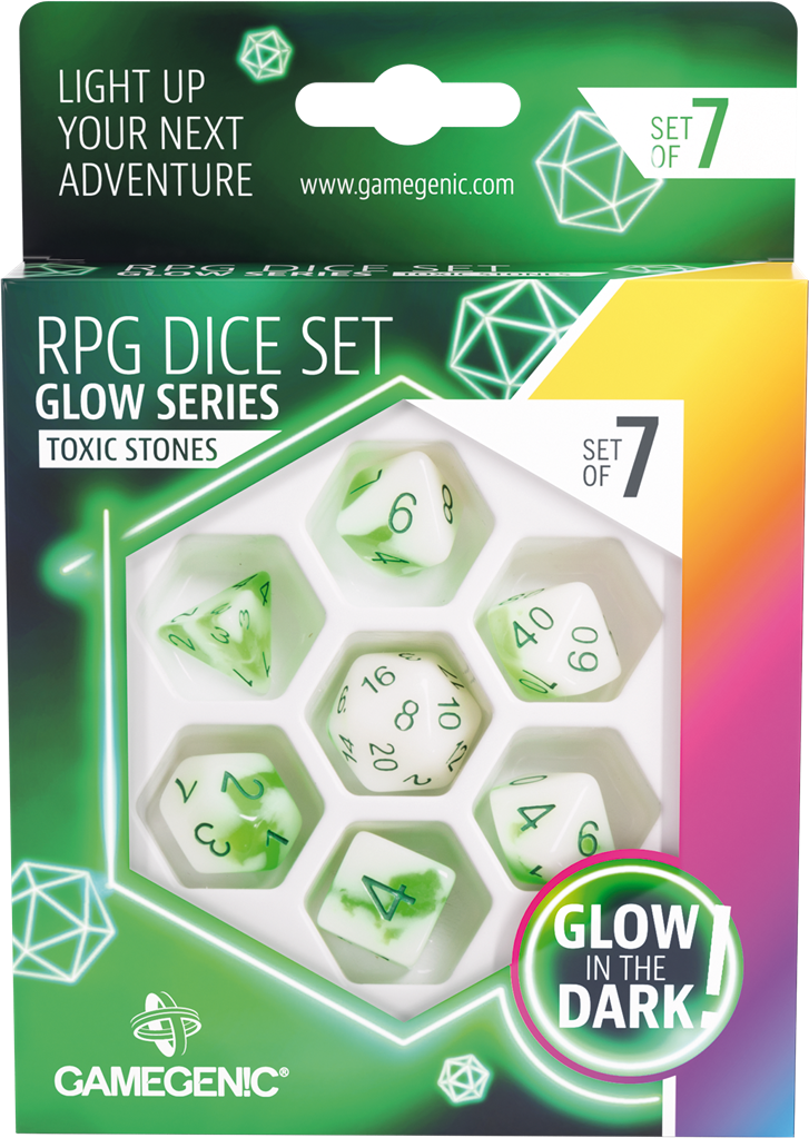 Glow Series - Set de 7 dés : Venom Stones