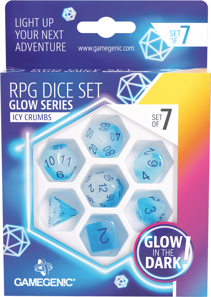 Glow Series - Set de 7 dés : Icy Crumbs - MEKA NEKO