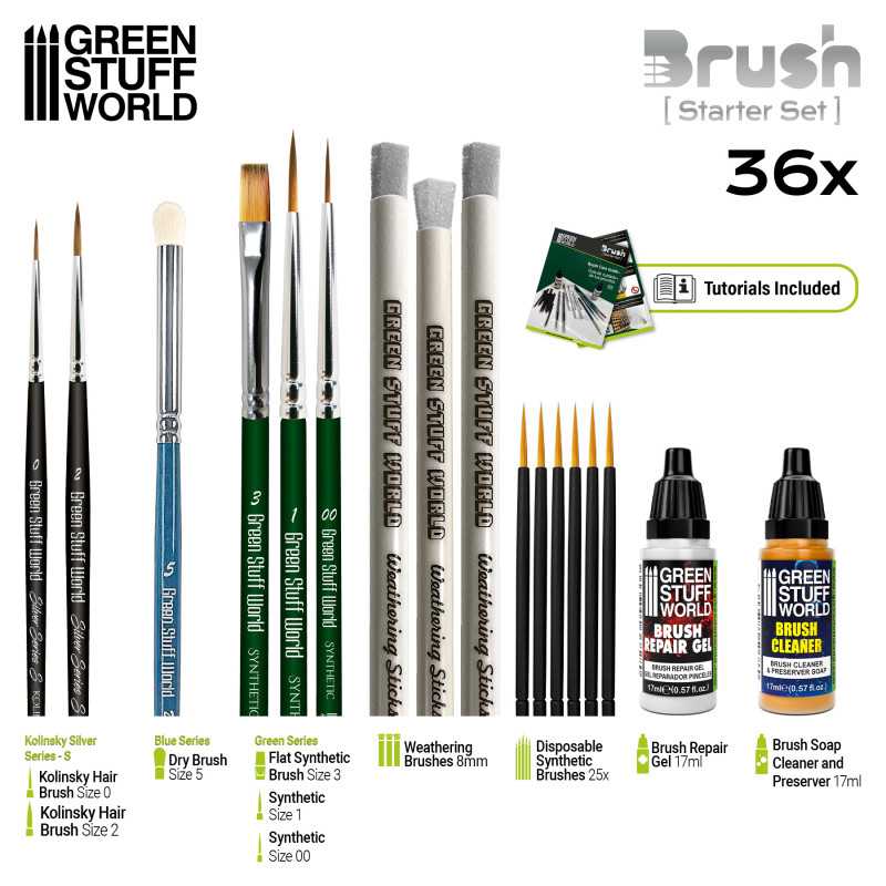Green Stuff World - Set pinceaux de base - MEKA NEKO