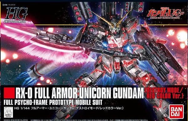 Gunpla HG 1/144 - 199 Full Armor Unicorn Destroy Mode Red Ver - MEKA NEKO