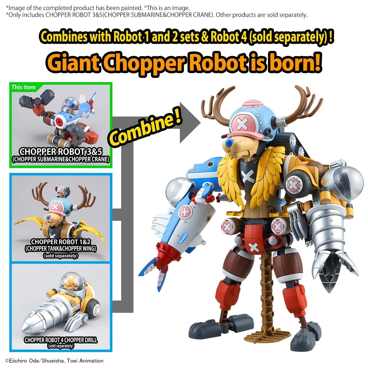 MK One Piece : Chopper Robot 3 & 5 Submarine & Choper Crane - MEKA NEKO