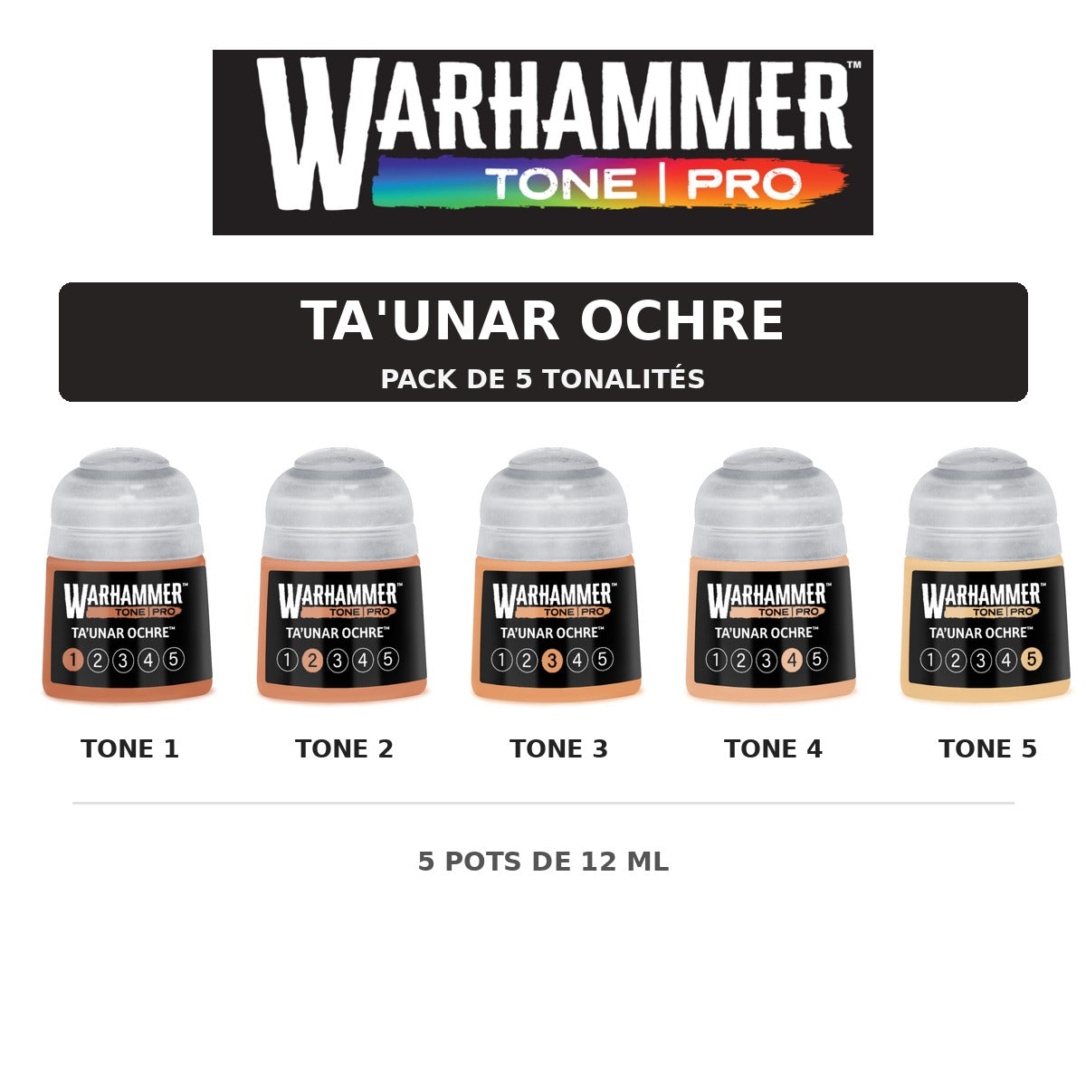 Pack Warhammer Tone Pro Ta'Unar Ochre - 5 tonalités