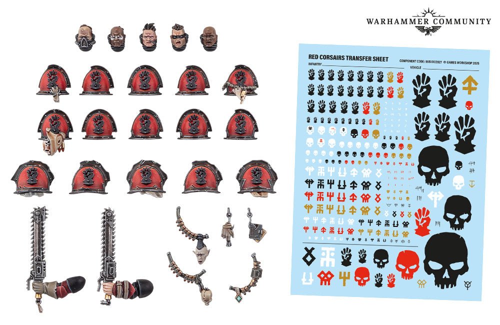 Warhammer 40,000 - Chaos Space Marines : Améliorations + Décalcomanies Red Corsairs (PRÉCOMMANDE) - MEKA NEKO